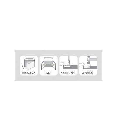 Bisagra EQ Recta 105º Clip-on Hidráulica+Base 3D | EspacioBrico OFERTA