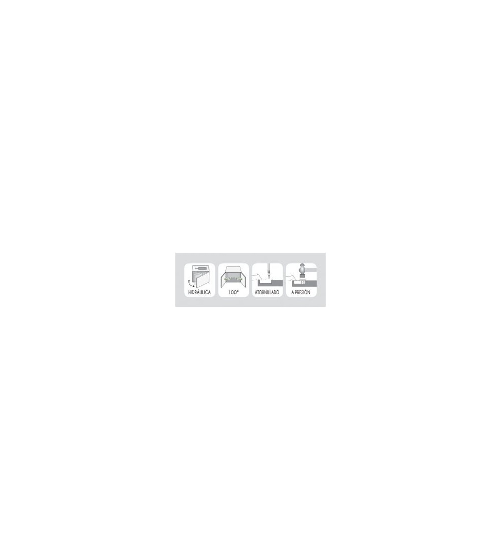 Bisagra EQ Recta 105º Clip-on Hidráulica+Base 3D | EspacioBrico OFERTA