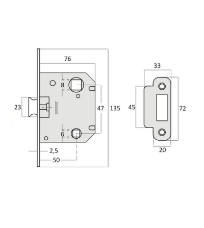 Picaporte Puerta Unificado 50x47 Negro C/Redondo | EspacioBrico OFERTA