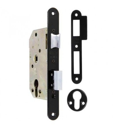 Cerradura Puerta de paso 50x47 C/Redondo Negro | Oferta Black Friday