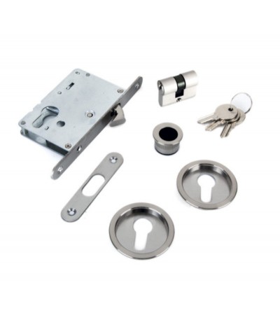 Kit Cerradura P/Corredera Cilindro 20+20 Redonda | Oferta Black Friday