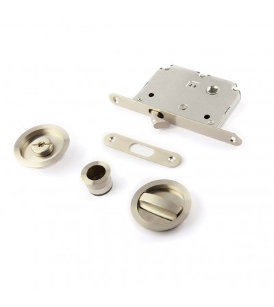 Kit Cerradura Puerta Corredera C/ Redonda Niquel | Oferta Black Friday