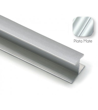 Perfil H Puerta Corredera Armario Plata mate 16 mm | Oferta Black Friday