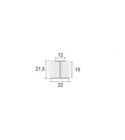 Perfil H Puerta Corredera Armario Plata mate 19 mm | EspacioBrico OFERTA