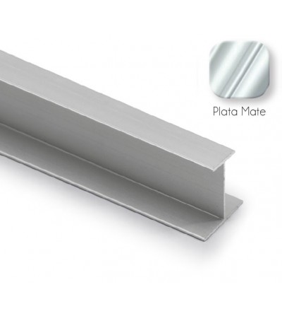 Perfil H Puerta Corredera Armario Plata mate 19 mm | Oferta Black Friday