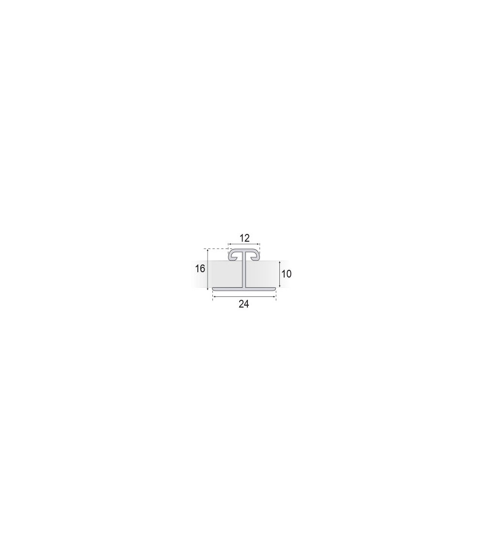 Perfil H Puerta Corredera Armario Plata mate 10 mm | EspacioBrico OFERTA