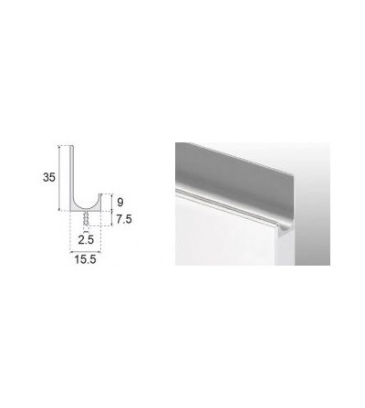 Tirador Uñero Encastrado Cocina Canto puerta 35 mm | EspacioBrico OFERTA