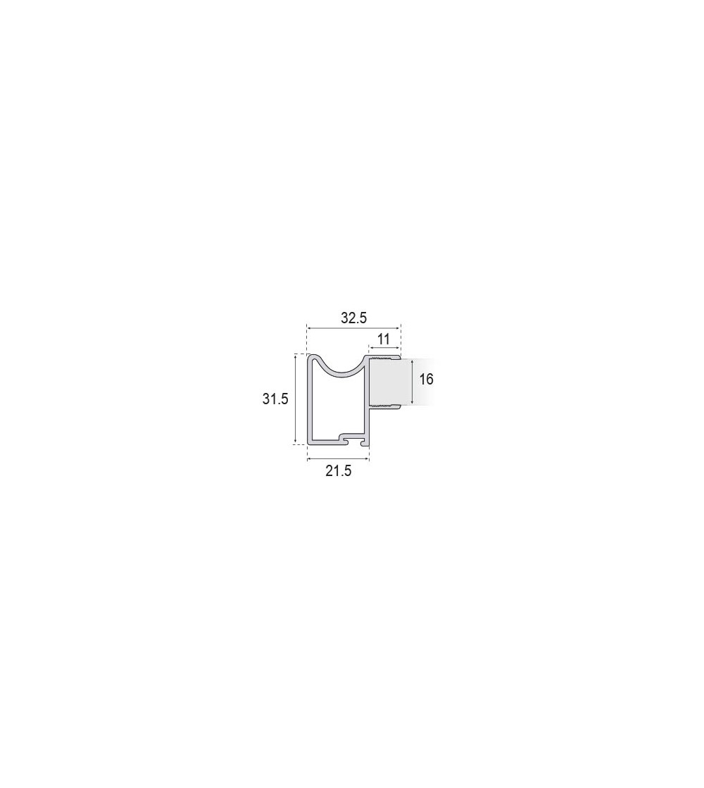Perfil Tirador Puerta Corredera Armario Blanco 16 mm | EspacioBrico OFERTA