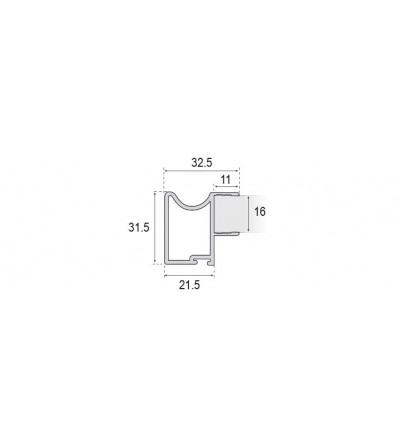 Perfil Tirador Puerta Corredera Armario Plata Mate 16 mm | EspacioBrico OFERTA