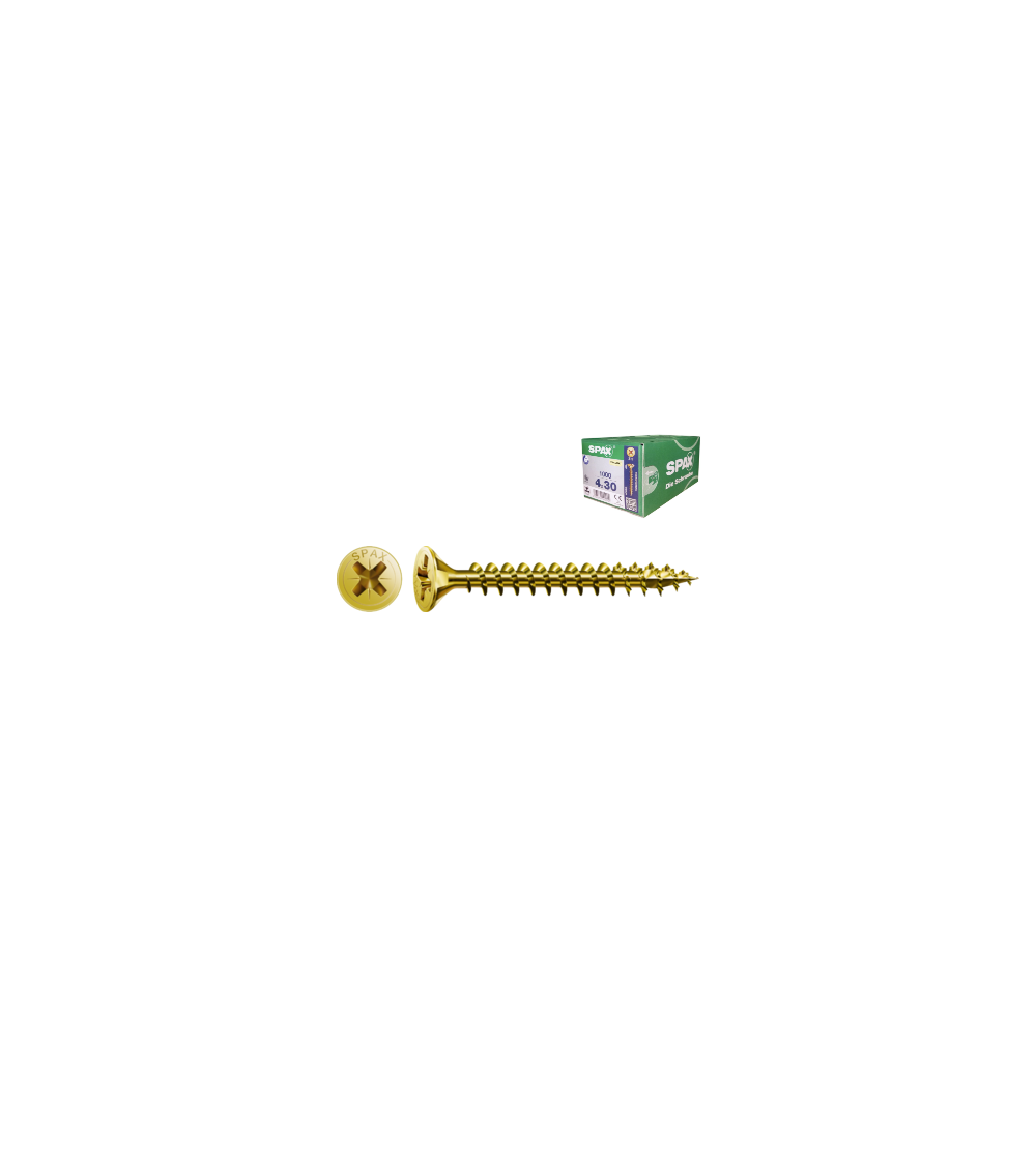 Tornillo Spax 3,5x20 Cabeza Plana Yellox 1.000 Und | EspacioBrico OFERTA