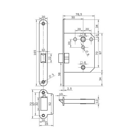 Picaporte Unificado 50x70 C/Redondo | EspacioBrico OFERTA