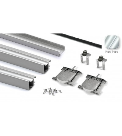 Kit Tirador Puerta Corredera Armario Plata mate 10 mm | Oferta Black Friday