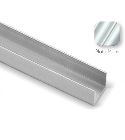 Perfil U Puerta Corredera Armario Plata mate 16 mm | Oferta Black Friday