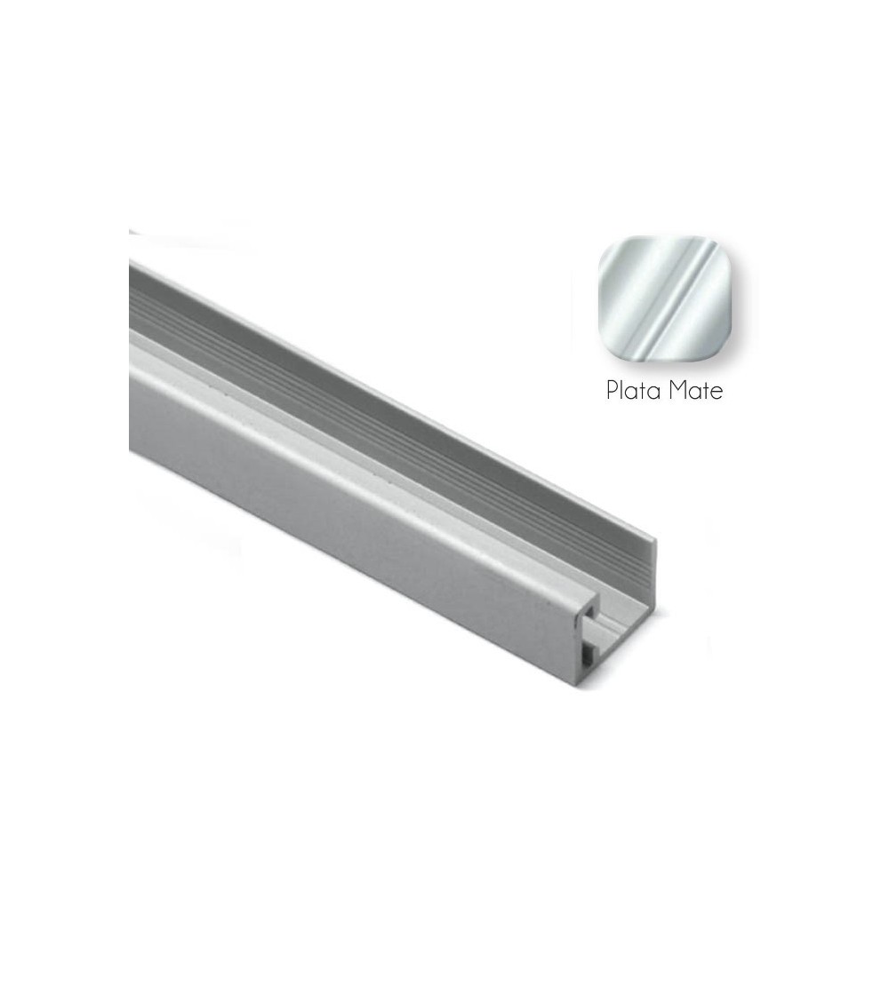 Perfil U Puerta Corredera Armario Plata mate 10 mm | EspacioBrico OFERTA