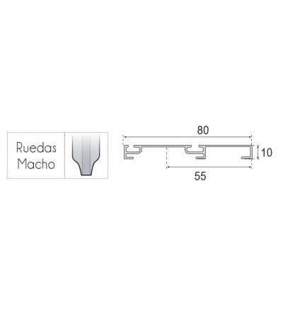 Kit Guías Armario Puertas Correderas S.80 Negro Mate | EspacioBrico OFERTA