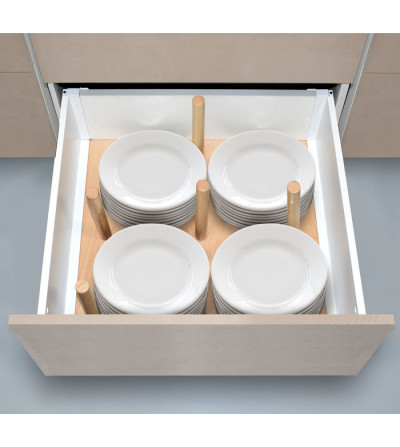 Organizador de Platos + 6 Pivotes Haya | Oferta Black Friday