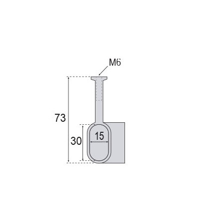 Soporte Central Angular 90º Tubo Ovalado Plata Mate | EspacioBrico OFERTA