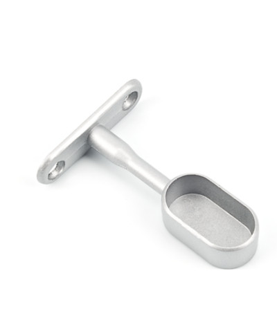 Soporte Central Ciego Tubo Ovalado Plata Mate | EspacioBrico OFERTA