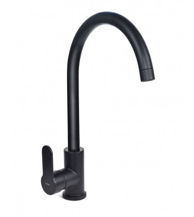 BUADES Grifo cocina monomando caño alto giratorio Negro Mate cartucho cerámico Serie Génova | EspacioBrico OFERTA