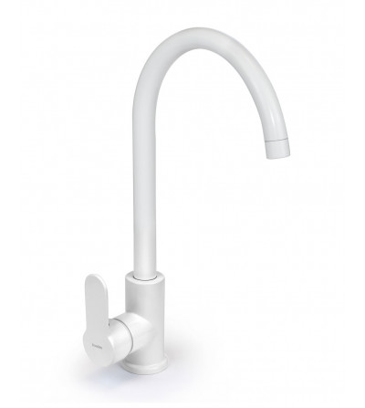 BUADES Grifo cocina monomando caño alto giratorio Blanco cartucho cerámico Serie Génova| EspacioBrico OFERTA