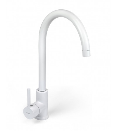BUADES Grifo cocina monomando caño alto giratorio Blanco cartucho cerámico Serie Venecia | EspacioBrico OFERTA