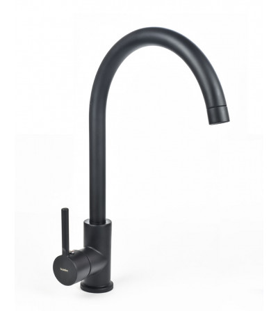 BUADES Grifo cocina monomando caño alto giratorio Negro Mate cartucho cerámico Serie Venecia | EspacioBrico OFERTA