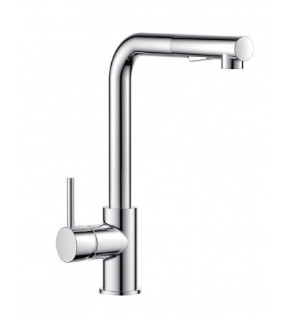 BUADES Grifo cocina monomando caño alto giratorio ducha extraíble Cromo Brillo Serie Tornado | EspacioBrico OFERTA