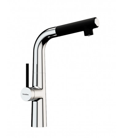 BUADES Grifo cocina monomando purificador ósmosis caño alto giratorio Cromo/Negro Serie Osmo-Six| EspacioBrico OFERTA