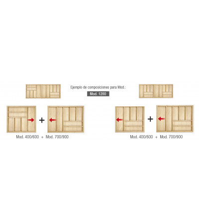 Cubertero de Madera Extensible Abedul 700/900 mm | EspacioBrico OFERTA