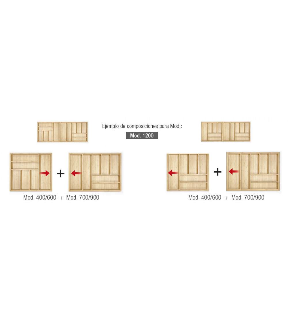 Cubertero de Madera Extensible Nogal 700/900 mm | EspacioBrico OFERTA