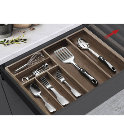 Cubertero de Madera Extensible Nogal 700/900 mm | EspacioBrico OFERTA
