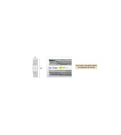 Guías Telescópicas Ext. Total Push Open y Soft Closing | EspacioBrico OFERTA