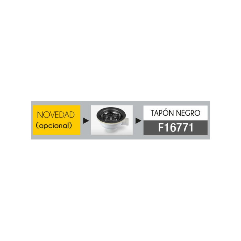 Fregadero Cocina Acero Negro Pavonado Roma 40x40 cm | EspacioBrico OFERTA