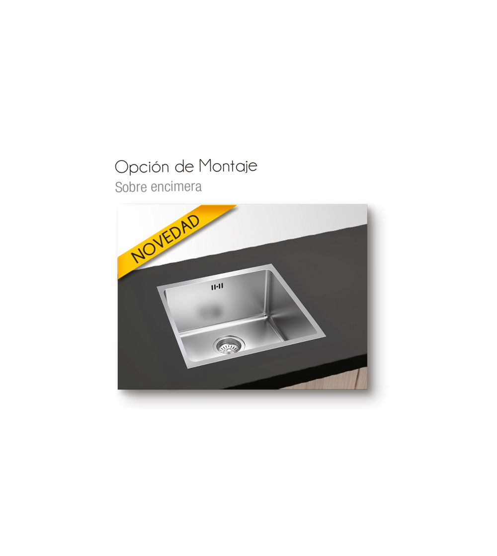 Fregadero Cocina Acero NEGRO Serie Berlín 50x40 cm | AndaserStore OFERTA
