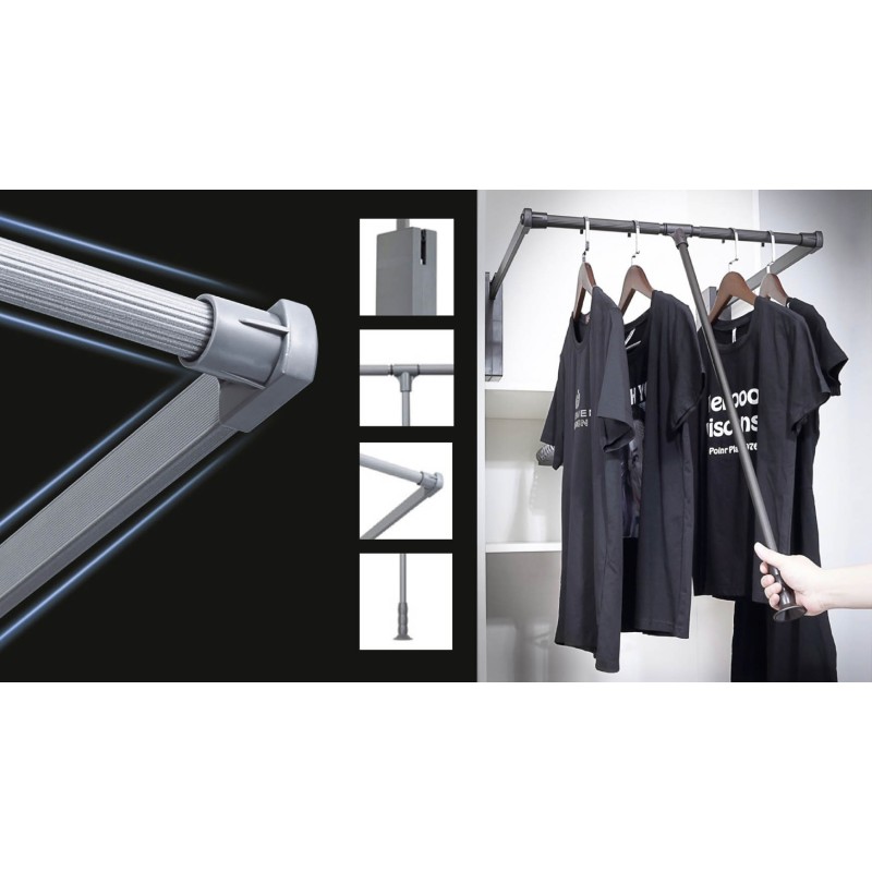 Colgador Abatible Armario Soft Closing Negro | EspacioBrico OFERTA