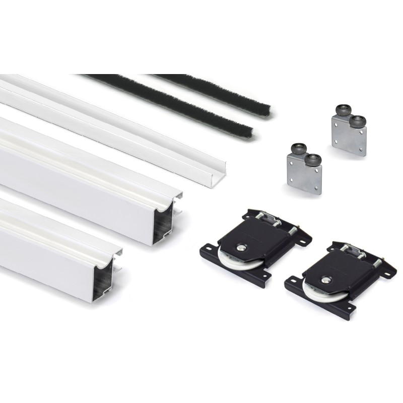 Kit Tirador Puerta Corredera Armario Blanco Mate 10 mm | EspacioBrico OFERTA