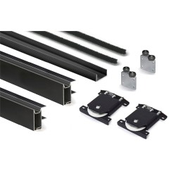 Kit Puerta Corredera Armario Negro Mate 16 mm | Oferta Black Friday