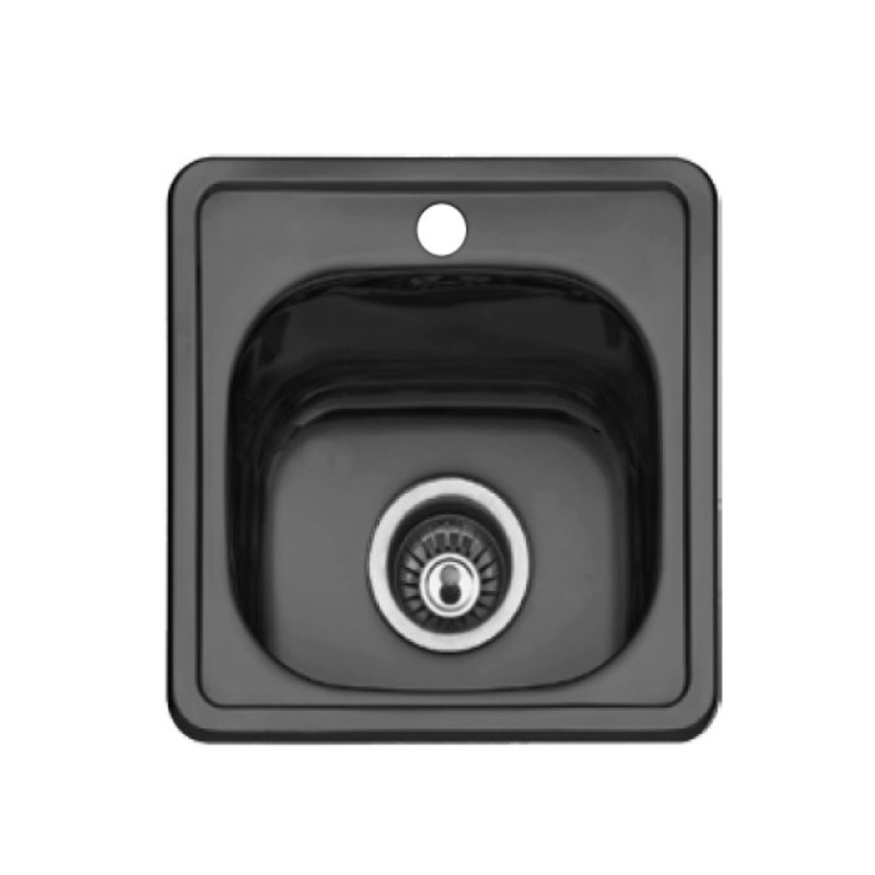 Fregadero Cocina Acero Negro Pavonado Zurich 38x38 cm | EspacioBrico OFERTA