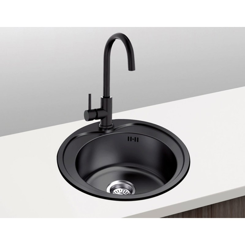 Fregadero Cocina Acero Negro Pavonado Estambul 49 cm Diámetro | EspacioBrico OFERTA