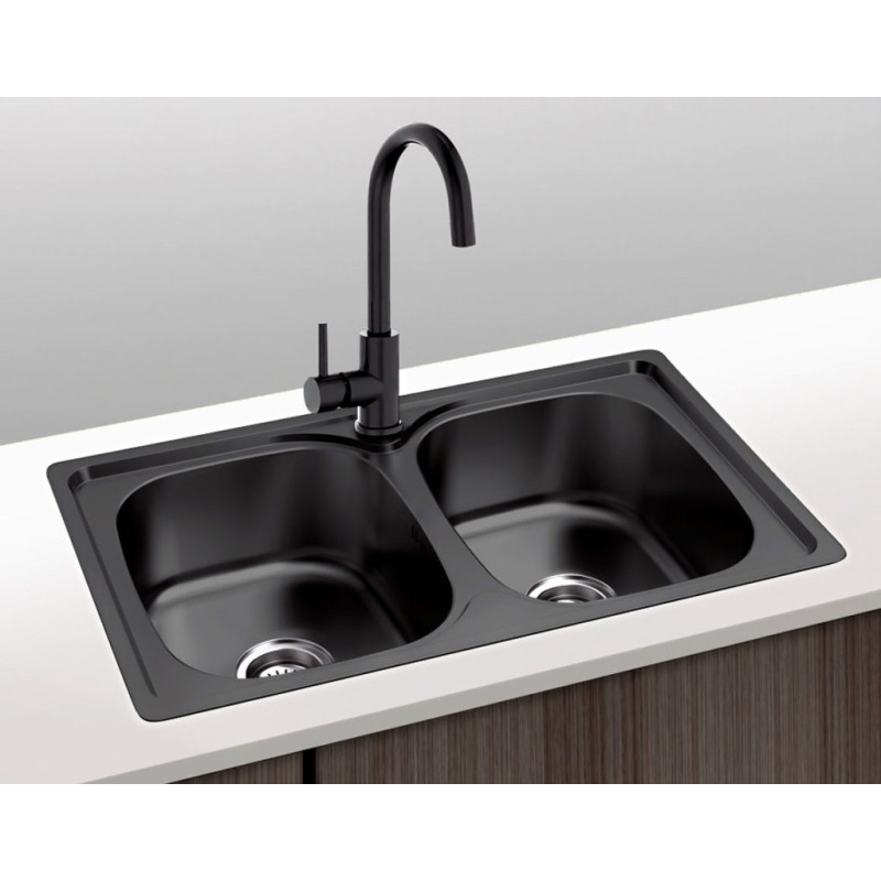 Fregadero Cocina Acero Negro Pavonado Dublín 80x44 cm | EspacioBrico OFERTA