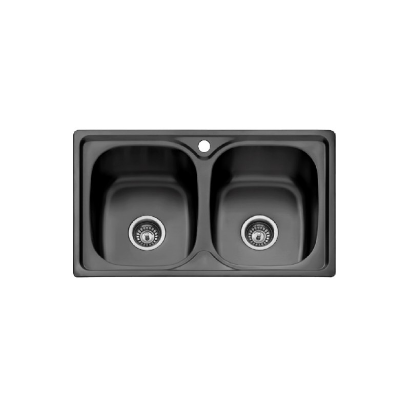 Fregadero Cocina Acero Negro Pavonado Dublín 80x44 cm | EspacioBrico OFERTA