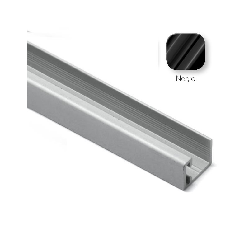 Perfil U Puerta Corredera Armario Negro mate 10 mm | EspacioBrico OFERTA