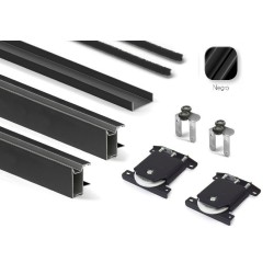 Kit Puerta Corredera Armario Negro mate 19 mm | EspacioBrico OFERTA