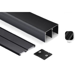 Kit Guías Armario Puertas Correderas S.80 Negro Mate | Oferta Black Friday