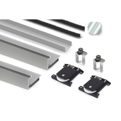 Kit Tirador Puerta Corredera Armario Plata mate 16 mm | EspacioBrico OFERTA