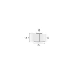 Perfil H Puerta Corredera Armario Blanco mate 16 mm |EspacioBrico OFERTA
