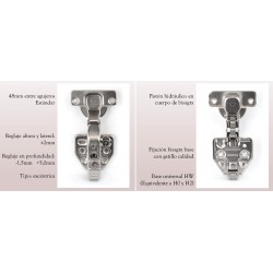 Bisagra EQ Recta 105º Clip-on Hidráulica+Base 3D | EspacioBrico OFERTA