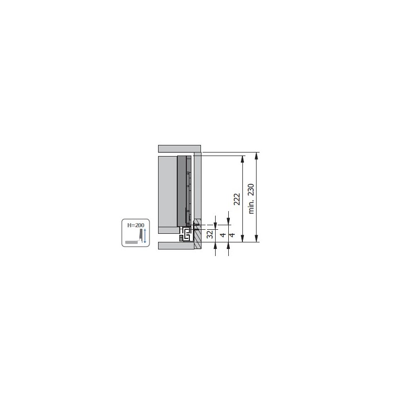 Cajón GTV AXISPRO Armario Cocina Guías Cierre Freno H199 mm | EspacioBrico OFERTA