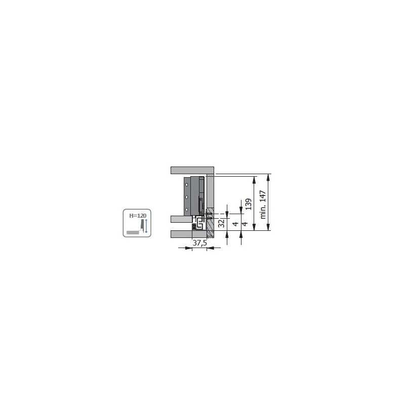 Cajón GTV AXISPRO Armario Cocina Guías Push H116 mm | EspacioBrico OFERTA