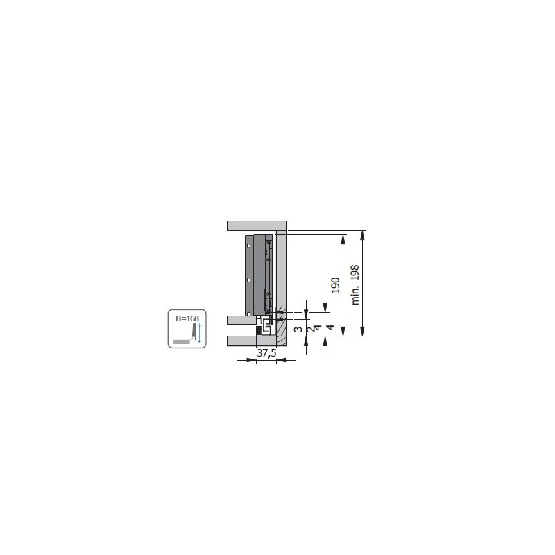 Cajón GTV AXISPRO Armario Cocina Guías Push H167 mm | EspacioBrico OFERTA